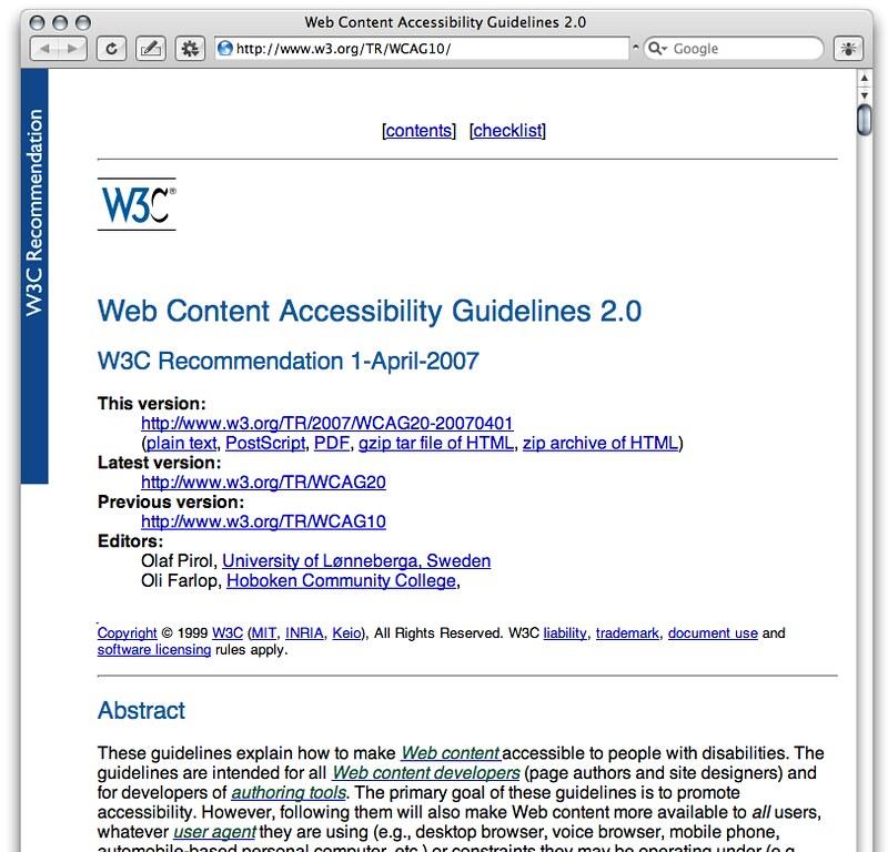 Directives WCAG Les directives WCAG sont importantes pour construire un site web accessible.